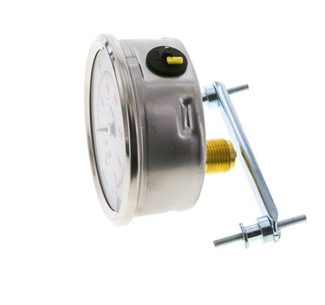 Manómetro de glicerina G1/2 conexión trasera 0 a 400 bar 100mm WIKA