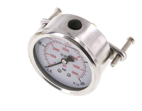 Manómetro de glicerina G1/4 conexión trasera 0 a 400 bar 63mm