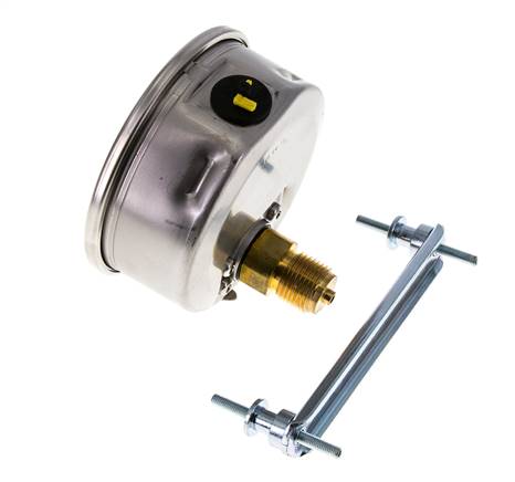 Manómetro de glicerina G1/2 conexión trasera 0 a 40 bar 100mm WIKA