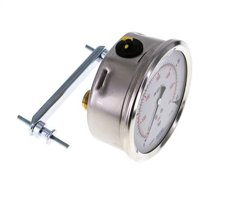 Manómetro de glicerina G1/2 conexión trasera 0 a 40 bar 100mm WIKA