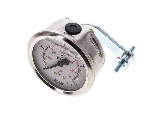 Manómetro de glicerina G1/4 conexión trasera 0 a 40 bar 63mm WIKA