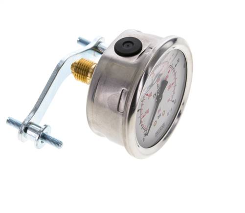 Manómetro de glicerina G1/4 conexión trasera 0 a 40 bar 63mm WIKA