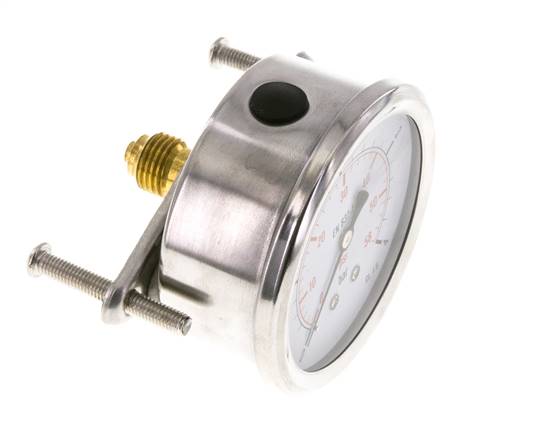 Manómetro de glicerina G1/4 conexión trasera 0 a 4 bar 63mm