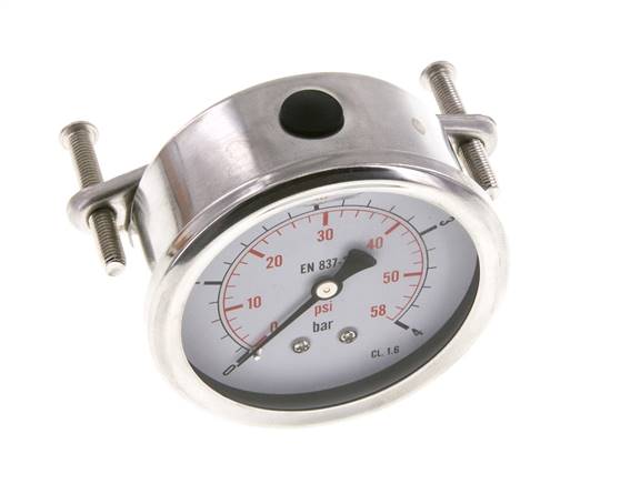 Manómetro de glicerina G1/4 conexión trasera 0 a 4 bar 63mm