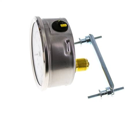 Manómetro de glicerina G1/2 conexión trasera 0 a 600 bar 100mm WIKA