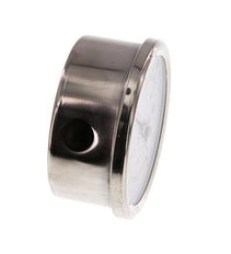 -1..0.6 Bar (-15..9 psi) Manómetro de glicerina por debajo Acero inoxidable/latón 63 mm Clase 1.6