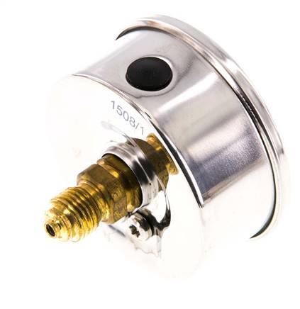 -1..15 Bar (-15..218 psi) Glycerin Pressure Gauge Rear Stainless steel/Brass 63 mm Class 1.6