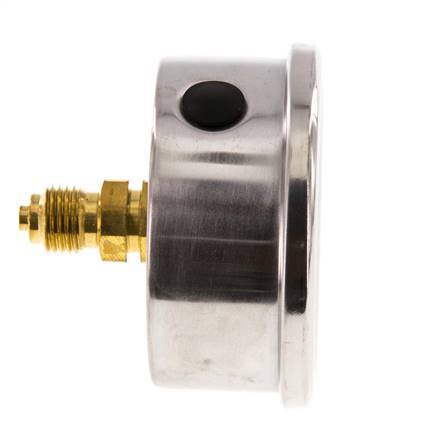 -1..9 Bar (-15..131 psi) Glycerin Pressure Gauge Rear Stainless steel/Brass 63 mm Class 1.6