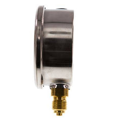-1..9 Bar (-15..131 psi) Manómetro de glicerina Abajo Acero inoxidable/Latón 63 mm Clase 1.6