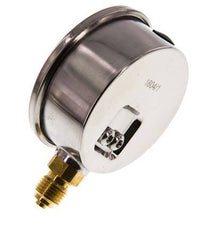 -1..9 Bar (-15..131 psi) Manómetro de glicerina Abajo Acero inoxidable/Latón 63 mm Clase 1.6
