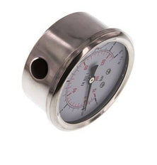 -1..9 Bar (-15..131 psi) Manómetro de glicerina Abajo Acero inoxidable/Latón 63 mm Clase 1.6