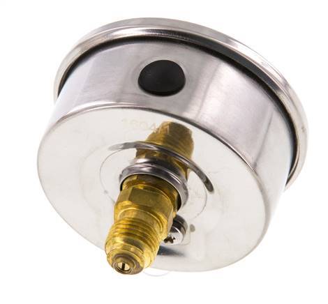 0..0.6 Bar (0..9 psi) Glycerin Pressure Gauge Rear Stainless steel/Brass 63 mm Class 1.6