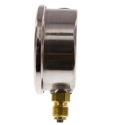 0..0.6 Bar (0..9 psi) Manómetro de glicerina Abajo Acero inoxidable/Latón 63 mm Clase 1.6