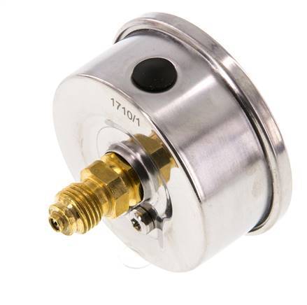 0..160 Bar (0..2321 psi) Glycerin Pressure Gauge Rear Stainless steel/Brass 63 mm Class 1.6