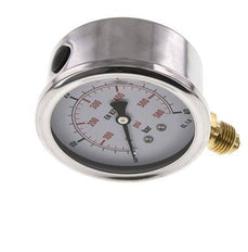 0..40 Bar (0..580 psi) Manómetro de glicerina Abajo Acero inoxidable/Latón 63 mm Clase 1.6
