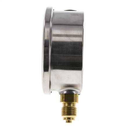 0..40 Bar (0..580 psi) Manómetro de glicerina Abajo Acero inoxidable/Latón 63 mm Clase 1.6