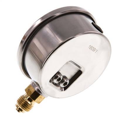 0..600 Bar (0..8702 psi) Manómetro de glicerina Abajo Acero inoxidable/Latón 63 mm Clase 1.6