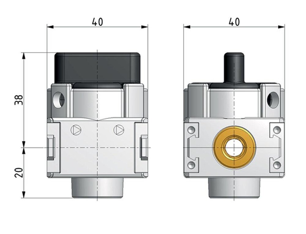 Válvula de bola 3/2 G1/4 1800 l/min Multifix 0