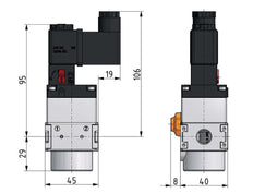 Válvula 3/2 G1/4 230VAC 1600 l/min Multifix 0