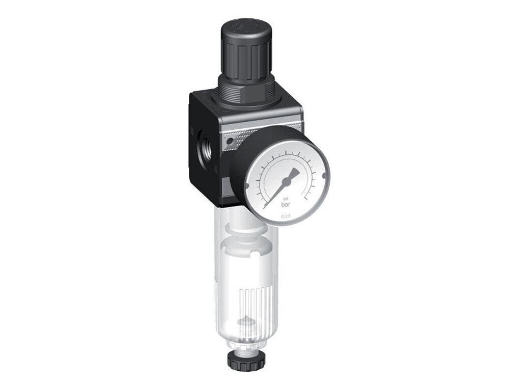 Filter-Regulator G1/4'' 1600 l/min 0.2-6.0bar/3-87psi Semi-Auto Polycarbonate Multifix 1