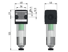 Microfiltro 0.01micrones G1/4'' 280l/min Semi-Auto Policarbonato Multifix 1