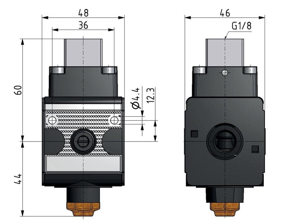 3/2 Valve G3/8 Pneumatic Operated 900 l/min Multifix 1