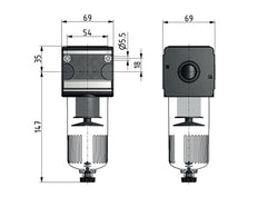 Filtro 5micrones G3/4'' 5850l/min Jaula Protectora Automática de Policarbonato Multifix 2