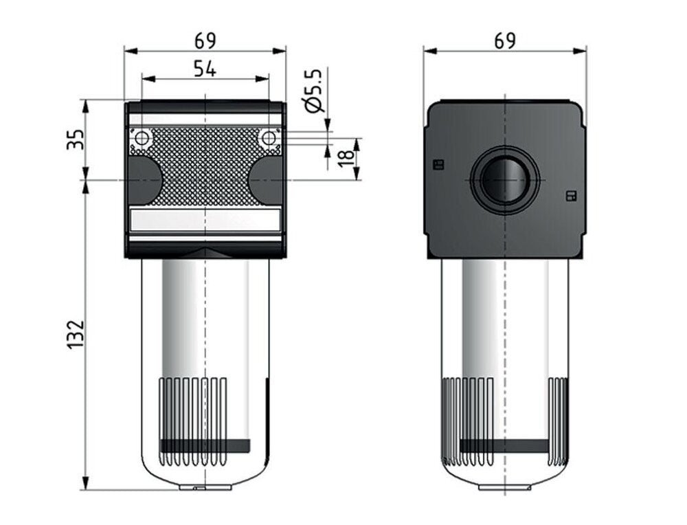 Filtro 0.3micrones G1/2'' 1500l/min Sin Drenaje Jaula Protectora de Vacío Plástico Multifix 2