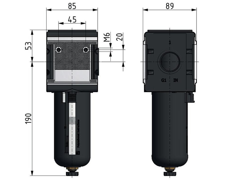 Microfiltro 0.01micrones G1'' 1500l/min Jaula de Protección Semiautomática de Policarbonato Multifix 4