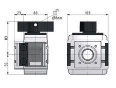 Válvula de bola 3/2 G1 25000 l/min Multifix 5