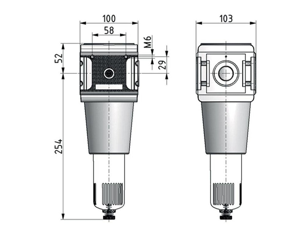 Filter 40microns G3/4'' 10500 l/min Semi-Auto Polycarbonate Multifix 5