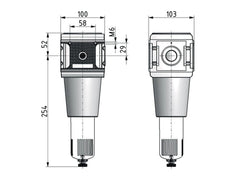Filter 40microns G3/4'' 10500 l/min Semi-Auto Polycarbonate Multifix 5