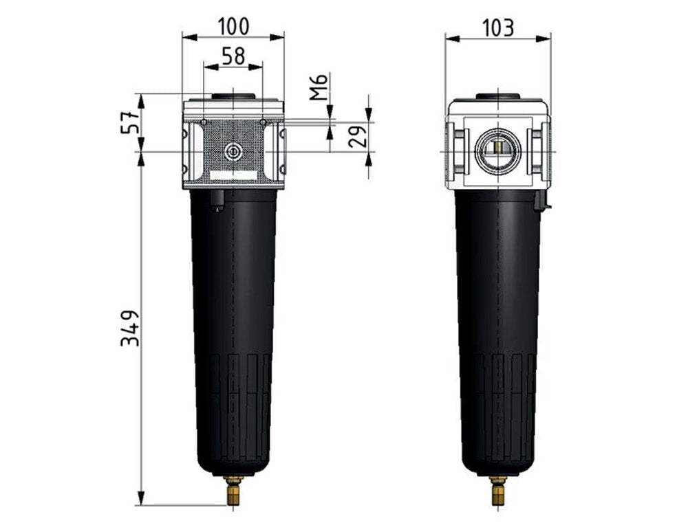 Microfiltro 0.01micrones G1'' 4200l/min Auto Metal Multifix 5
