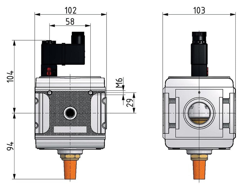 Válvula 3/2 G3/4 24VAC 14000 l/min Multifix 5