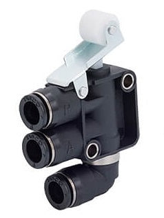 6mm Normally Open Tube Exhaust Roller Type 3/2-Way Mechanical Valve
