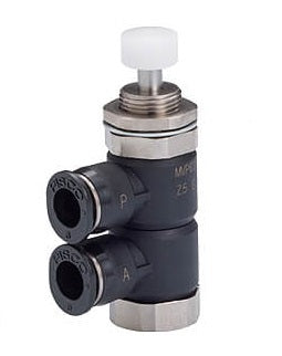 4mm Normally Closed Open-Air Exhaust Panel Mount Pin Type 3/2-Way Mechanical Valve
