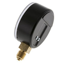-1..0.6 Bar (-15..9 psi) Pressure Gauge Below Steel/Brass 63 mm Class 1.6