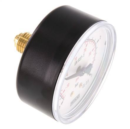 -1..3 Bar (-15..44 psi) Pressure Gauge Rear Plastic/Brass 63 mm Class 2.5