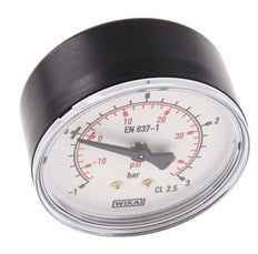 -1..3 Bar (-15..44 psi) Pressure Gauge Rear Plastic/Brass 63 mm Class 2.5