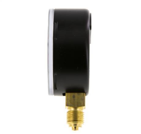 -1..9 Bar (-15..131 psi) Pressure Gauge Below Steel/Brass 63 mm Class 1.6
