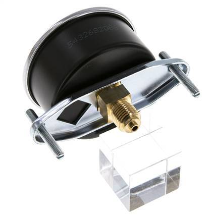 0..10 Bar (0..145 psi) Manómetro de montaje en panel Acero/Latón 63 mm Clase 2.5 (Soporte)