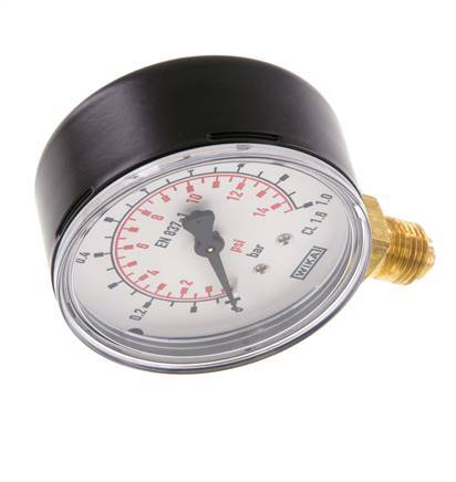 Manómetro de presión bajo acero / latón 63 mm Clase 1.6