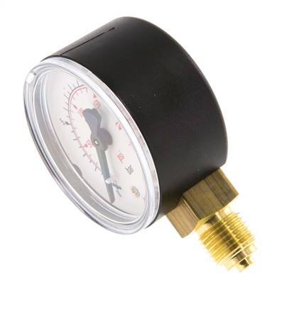 Manómetro de presión debajo de plástico / latón 50 mm Clase 2.5