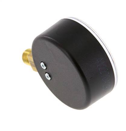 Manómetro de presión debajo de plástico / latón 63 mm Clase 2.5