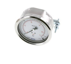 0..1.6 Bar (0..23 psi) Panel Mount Pressure Gauge Steel/Brass 100 mm Class 1.0 (Bracket)