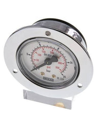 0..25 Bar (0..363 psi) Panel Mount Pressure Gauge Steel/Brass 50 mm Class 2.5 (Front Panel)
