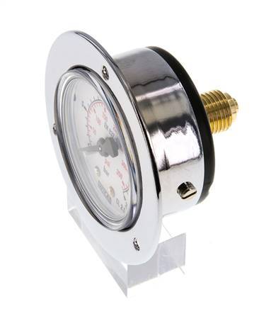 0..25 Bar (0..363 psi) Panel Mount Pressure Gauge Steel/Brass 50 mm Class 2.5 (Front Panel)