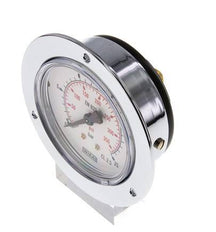 0..25 Bar (0..363 psi) Panel Mount Pressure Gauge Steel/Brass 63 mm Class 2.5 (Front Panel)