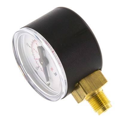 Manómetro de presión por debajo de plástico / latón 40 mm Clase 2.5