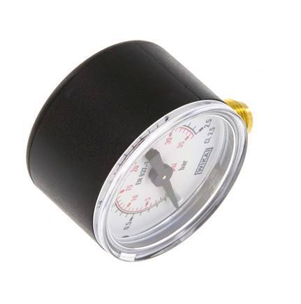 Manómetro de presión por debajo de plástico / latón 40 mm Clase 2.5